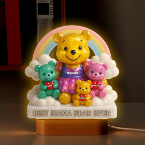Best Bear Mom LED Light Personalized Gifts For Mom 02NATN230425-Homacus
