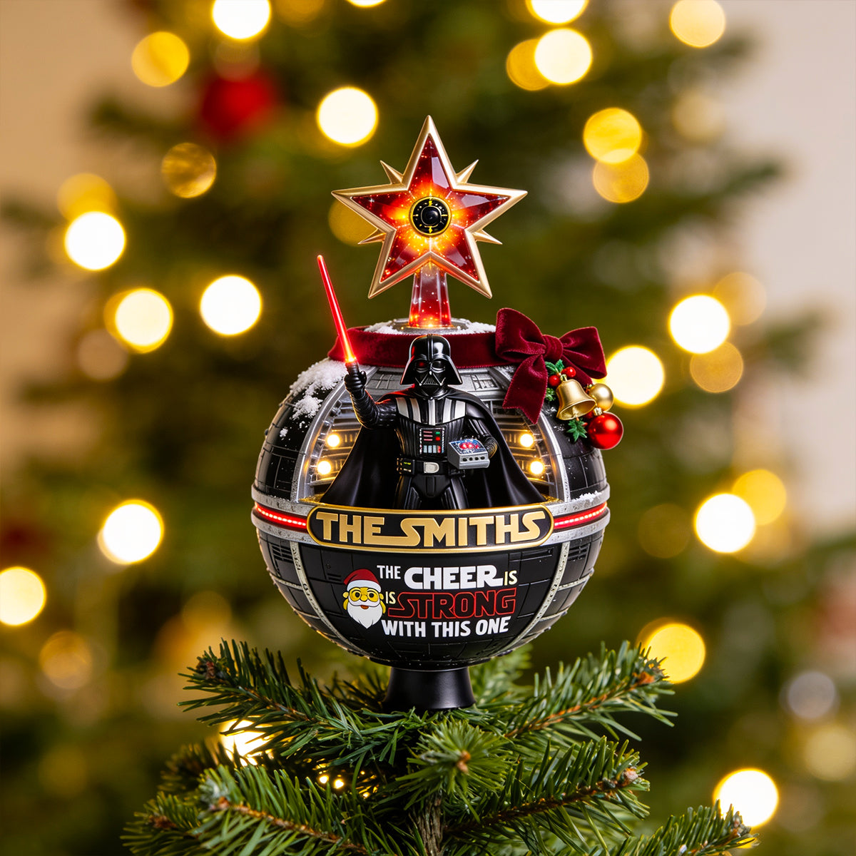Empire Celebrates The Holidays Tree Topper - Personalized Christmas Gifts For Family 04hadt190826-Homacus