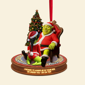 Funny Couple Ornament - Personalized Gifts For Couple Christmas Ornament 01PAMG260925-Homacus