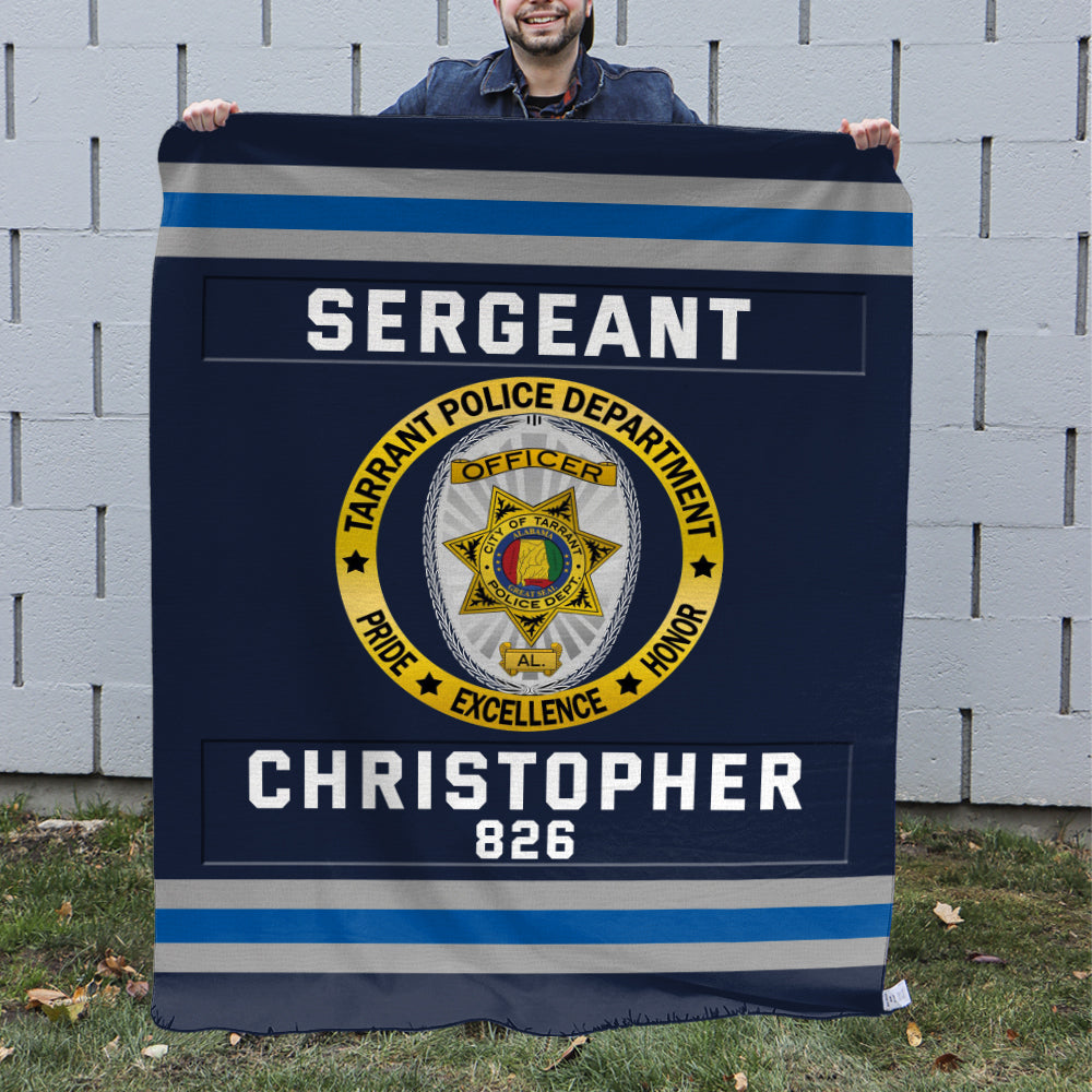 Police Department Blanket - Custom Police Department Logo Gifts For Police & Law Enforcement With Name, Number Tag 07qhqn311024-Homacus