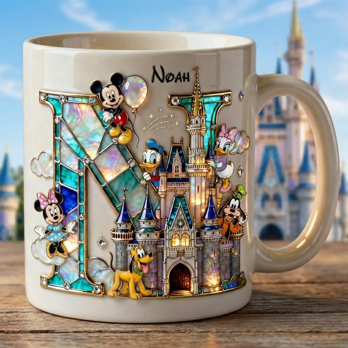 Shimmering Fairytale Alphabet Initial Letter Mug, Personalized Gifts 04qhtn140126-Homacus