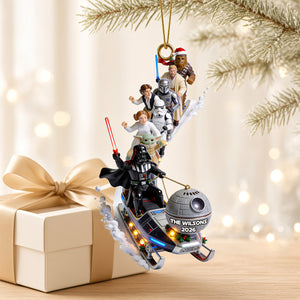 Elliptical Snow Slide Acrylic Ornament - Personalized Gifts 01QHDT310826-Homacus
