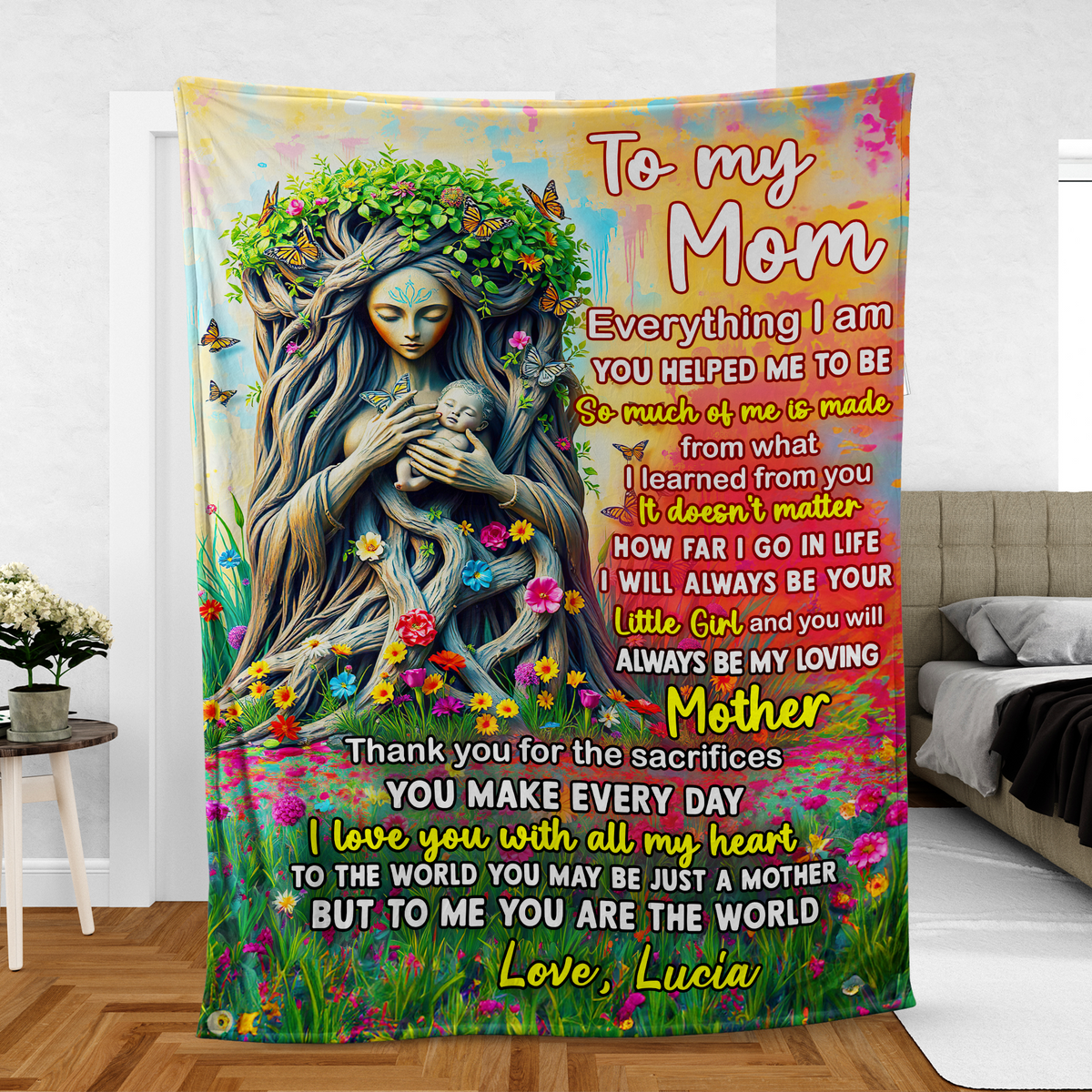 Personalized Gifts For Mom Blanket 02hupu170225 You Are The World-Homacus