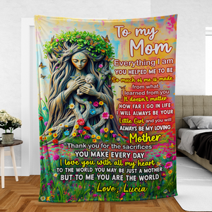 Personalized Gifts For Mom Blanket 02hupu170225 You Are The World-Homacus