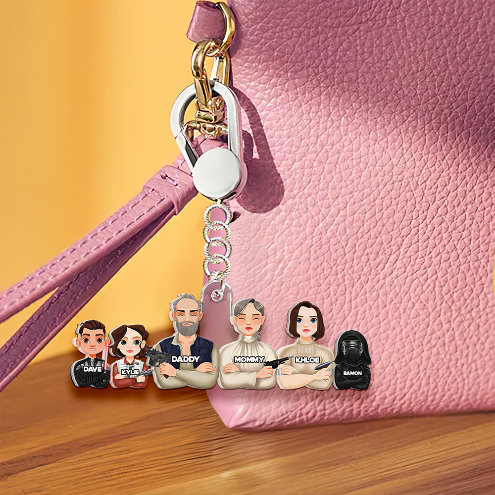 Personalized Gifts For Family Keychain Galaxy Family 01QHHU070325HG-Homacus