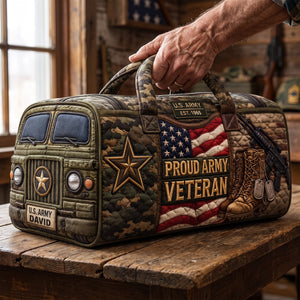 Military Quilted Duffle Bag - Personalized Gift For Veterans 01paqn140826