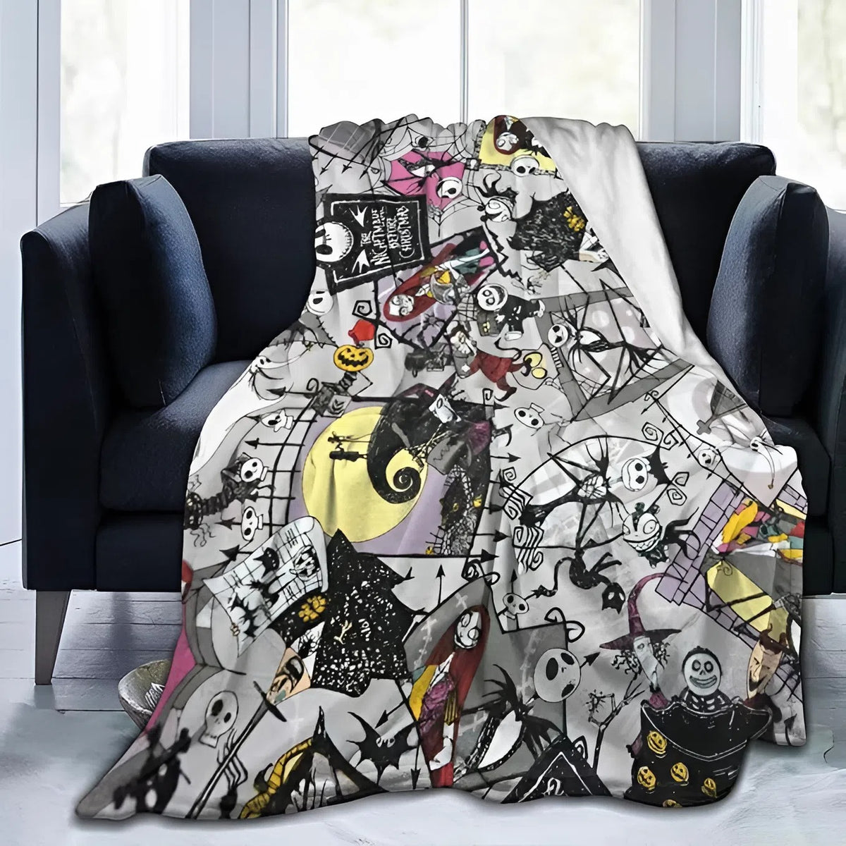 Creepy Christmas Town Blanket - Gifts For Movie Fans 50laxx180725-Homacus