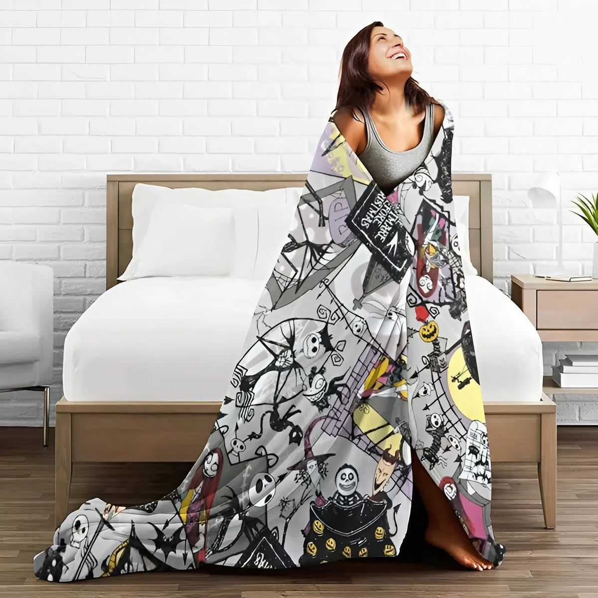 Creepy Christmas Town Blanket - Gifts For Movie Fans 50laxx180725-Homacus