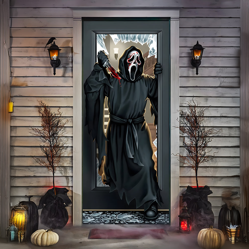 Gifts For Horror Fans Spooky Door Cover Halloween Decor 03HUDC040924-Homacus
