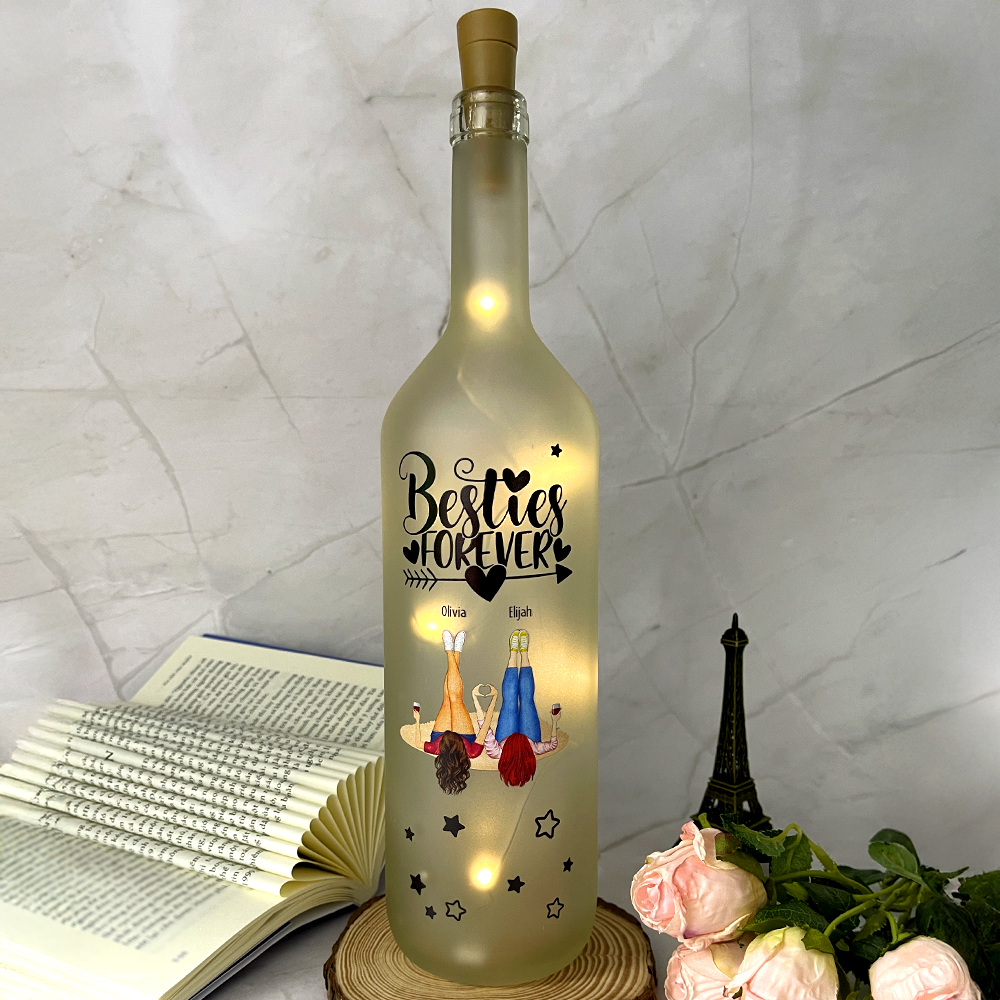 Personalized Gifts For Friend Bottle Lamp Besties Forever 02HUDT190225HH-Homacus
