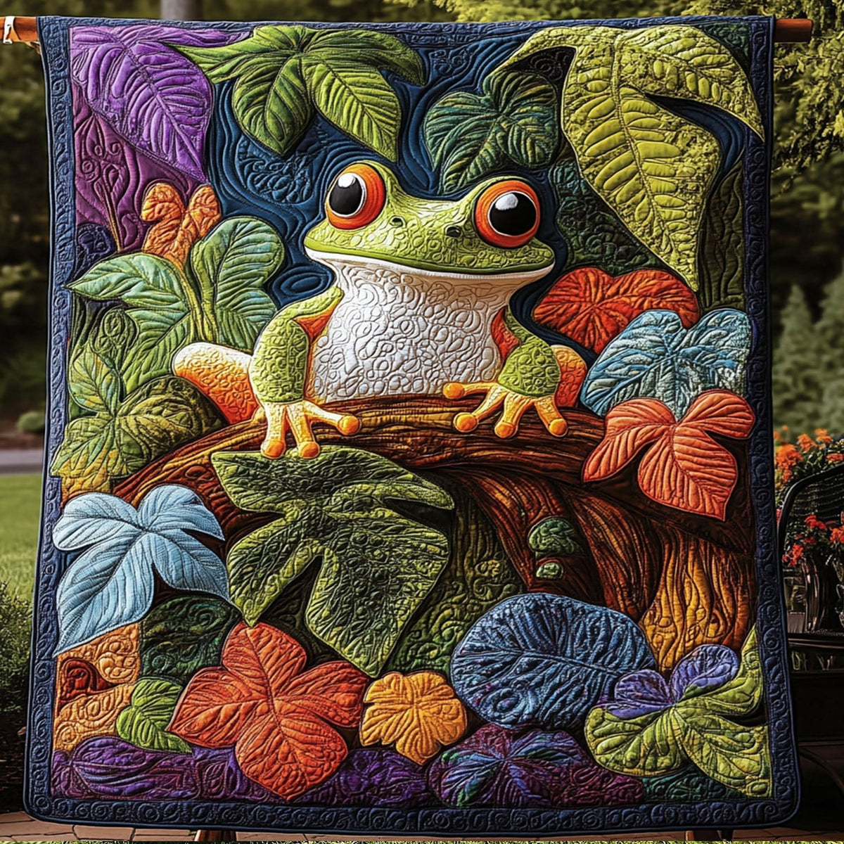 Gift For Frog Lovers Blanket, Frog With A Lush Forest-Homacus
