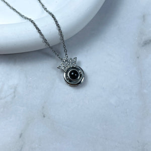 Custom Photo Projection Necklace - Royal Crown Charm 04-Homacus