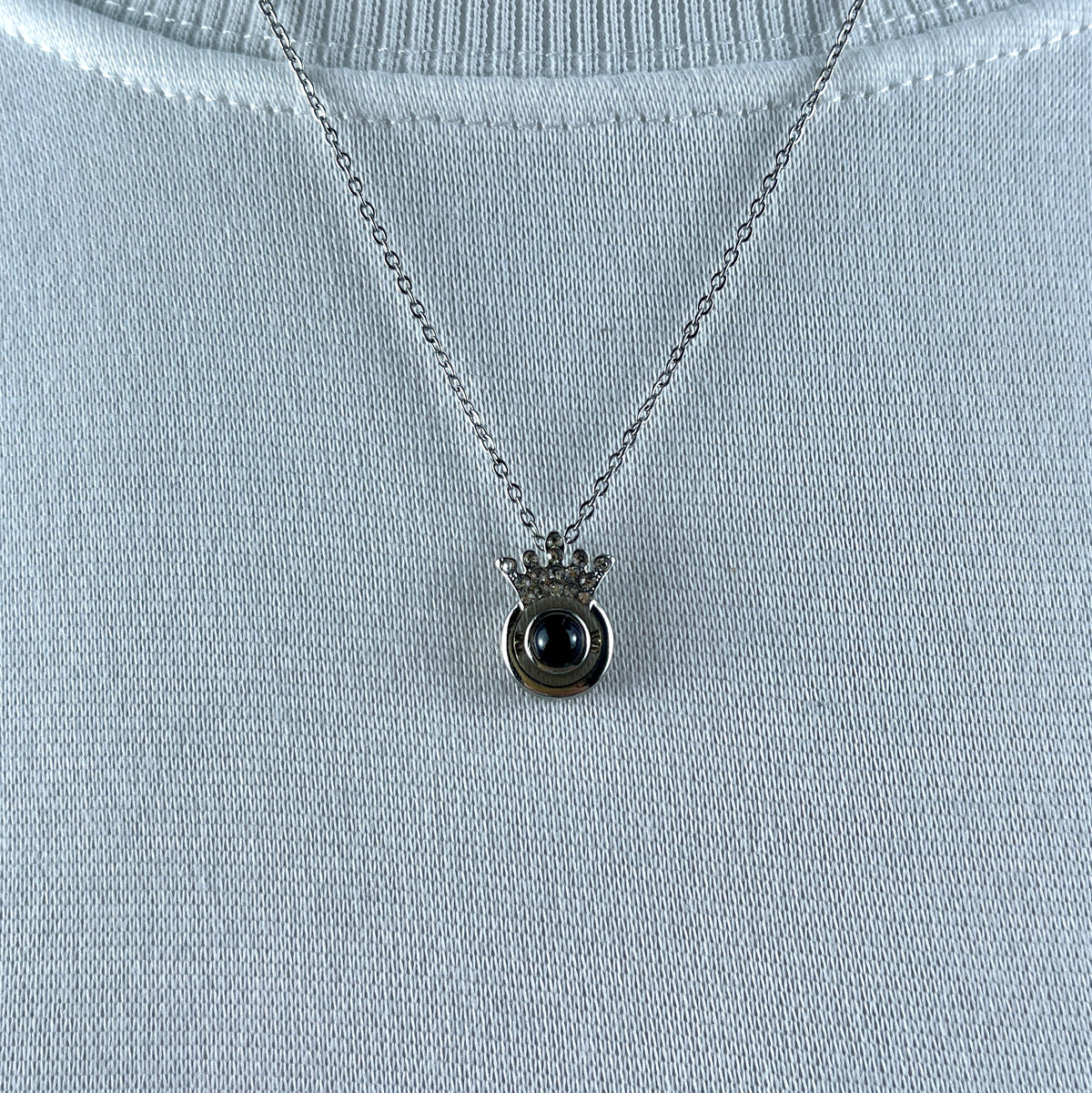 Custom Photo Projection Necklace - Royal Crown Charm 04-Homacus