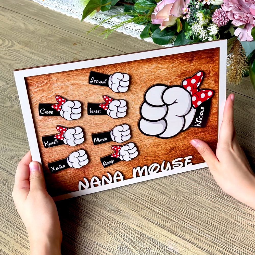 Mommy Mouse - Personalized Gifts For Mom Layered Wood Sign Stand 03QHHN250522-Homacus