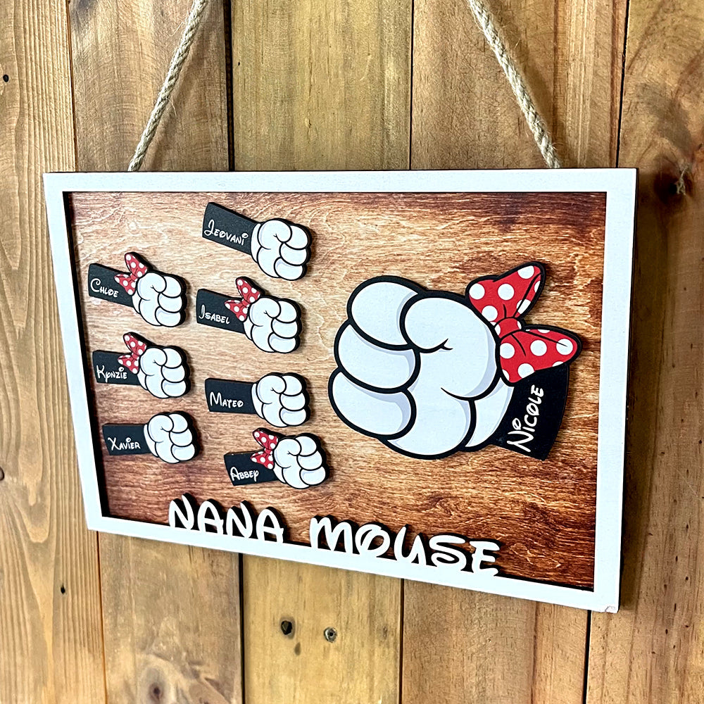 Mommy Mouse - Personalized Gifts For Mom Layered Wood Sign Stand 03QHHN250522-Homacus