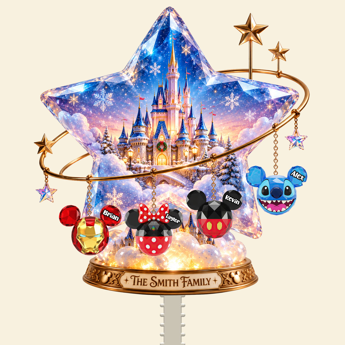 Sparkling Castle Family Tree Topper - Personalized Christmas Gifts For Family 02OHTI151026-Homacus