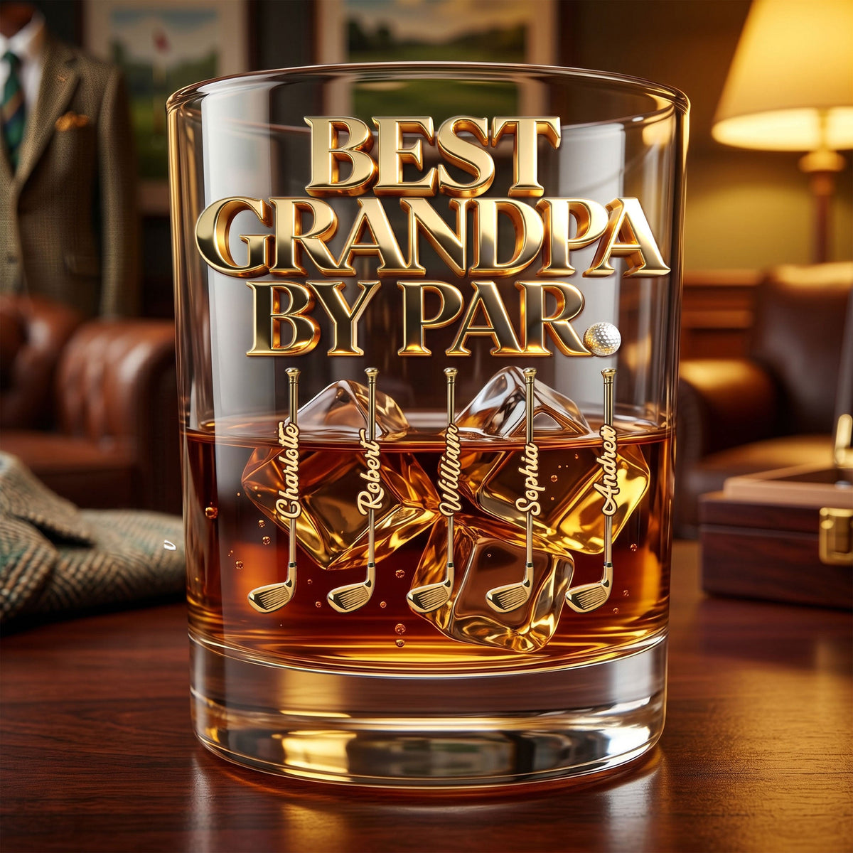 Legendary Golf Dad Round Glass - Personalized Gifts For Dads 03PGTI130526-Homacus