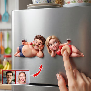Custom Photo Naughty Couple Anti-collision Acrylic Fridge Magnet - Personalized Gifts For Couple 02huti110626-Homacus