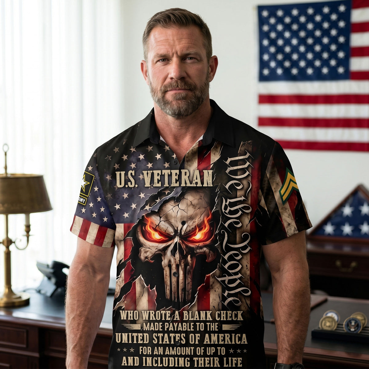 Fierce American Veteran Hawaiian Shirt - Personalized Gifts For Dads 04qhti270526-Homacus