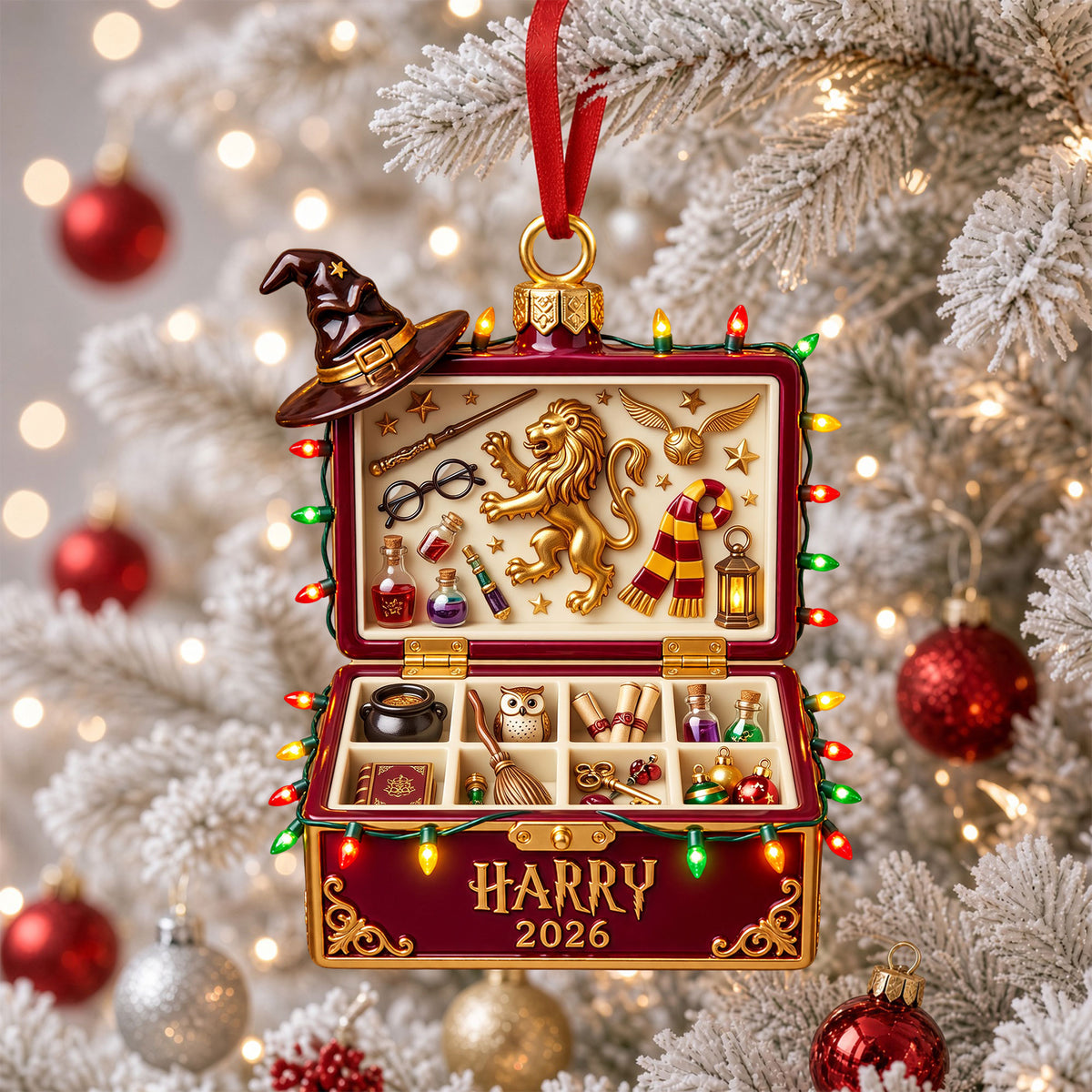 Whimsical School Trunket Ornament - Personalized Gifts For Christmas Ornament 06PGTI121026-Homacus
