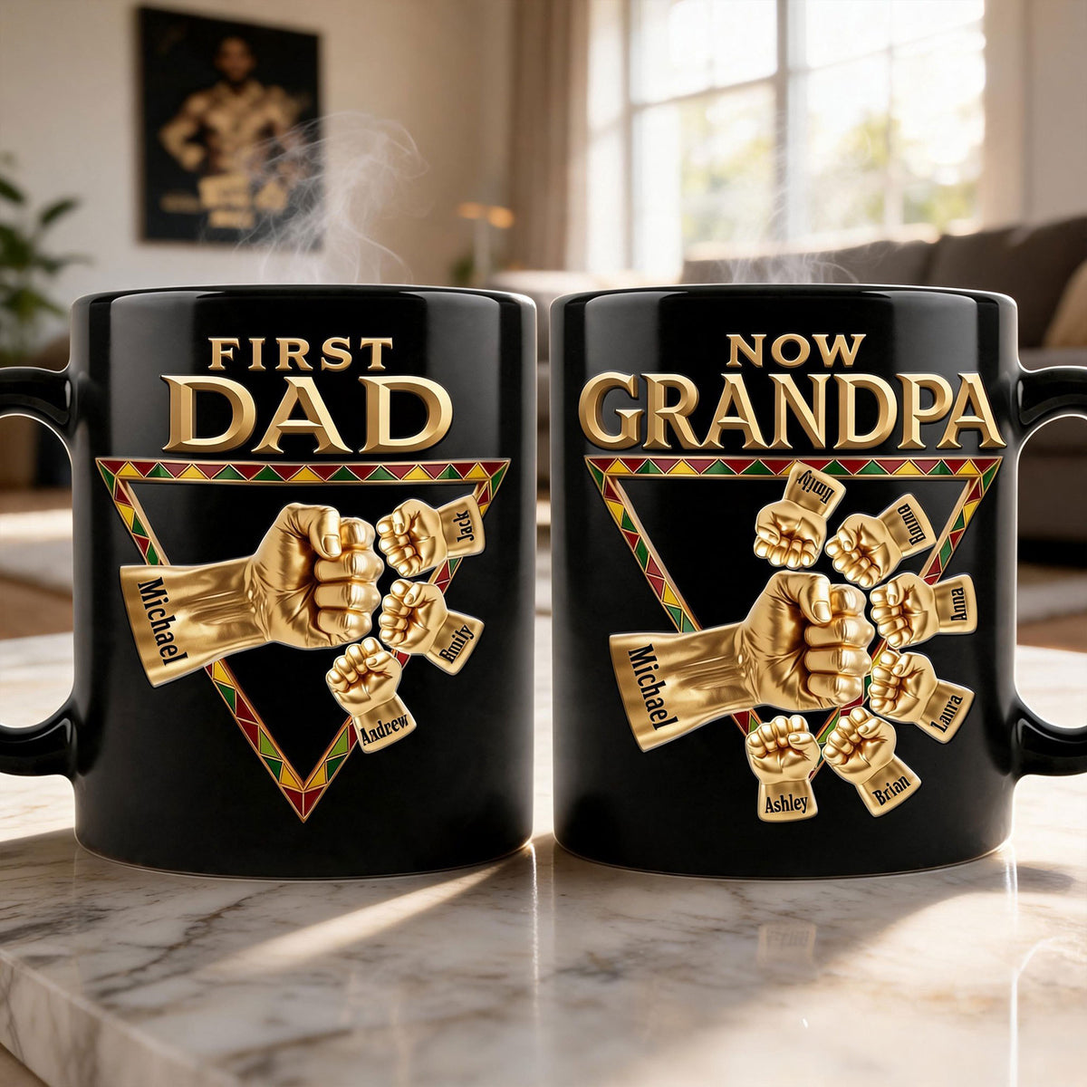 First Dad Now Grandpa Magic Mug - Personalized Gifts For Dads 03huti220526-Homacus