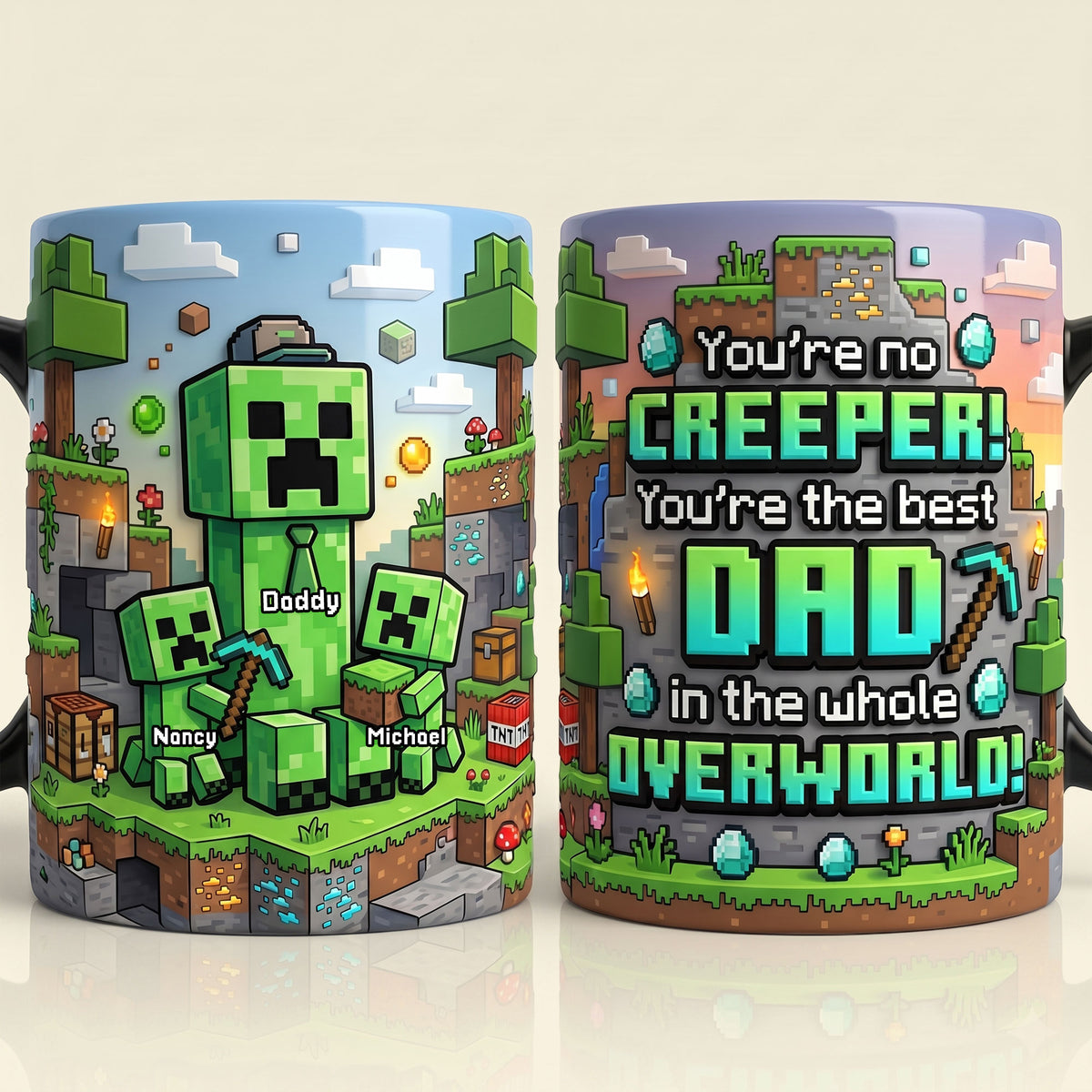 Retro Pixel Builder Dad Magic Mug - Personalized Gifts For Dads 02NATI130526-Homacus