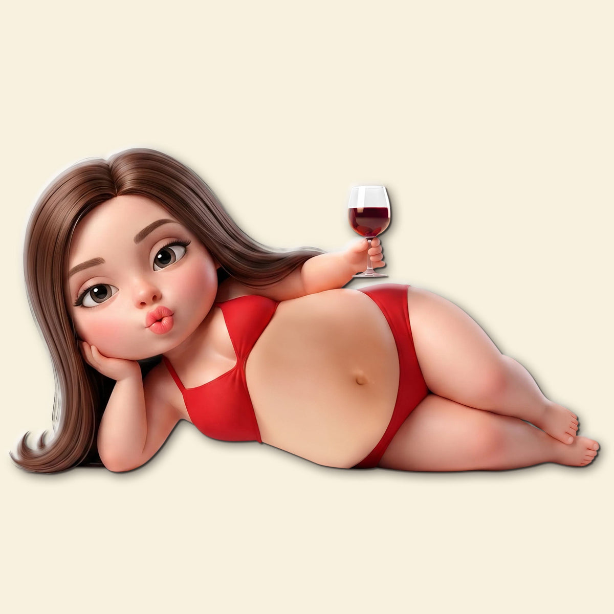 Big Belly, Bigger Love - Custom Photo Gifts For Couple Anti-Collision Acrylic Fridge Magnet 04HUTI100626 - Fridge Magnet - GoDuckee