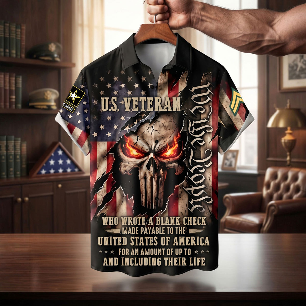 Fierce American Veteran Hawaiian Shirt - Personalized Gifts For Dads 04qhti270526-Homacus