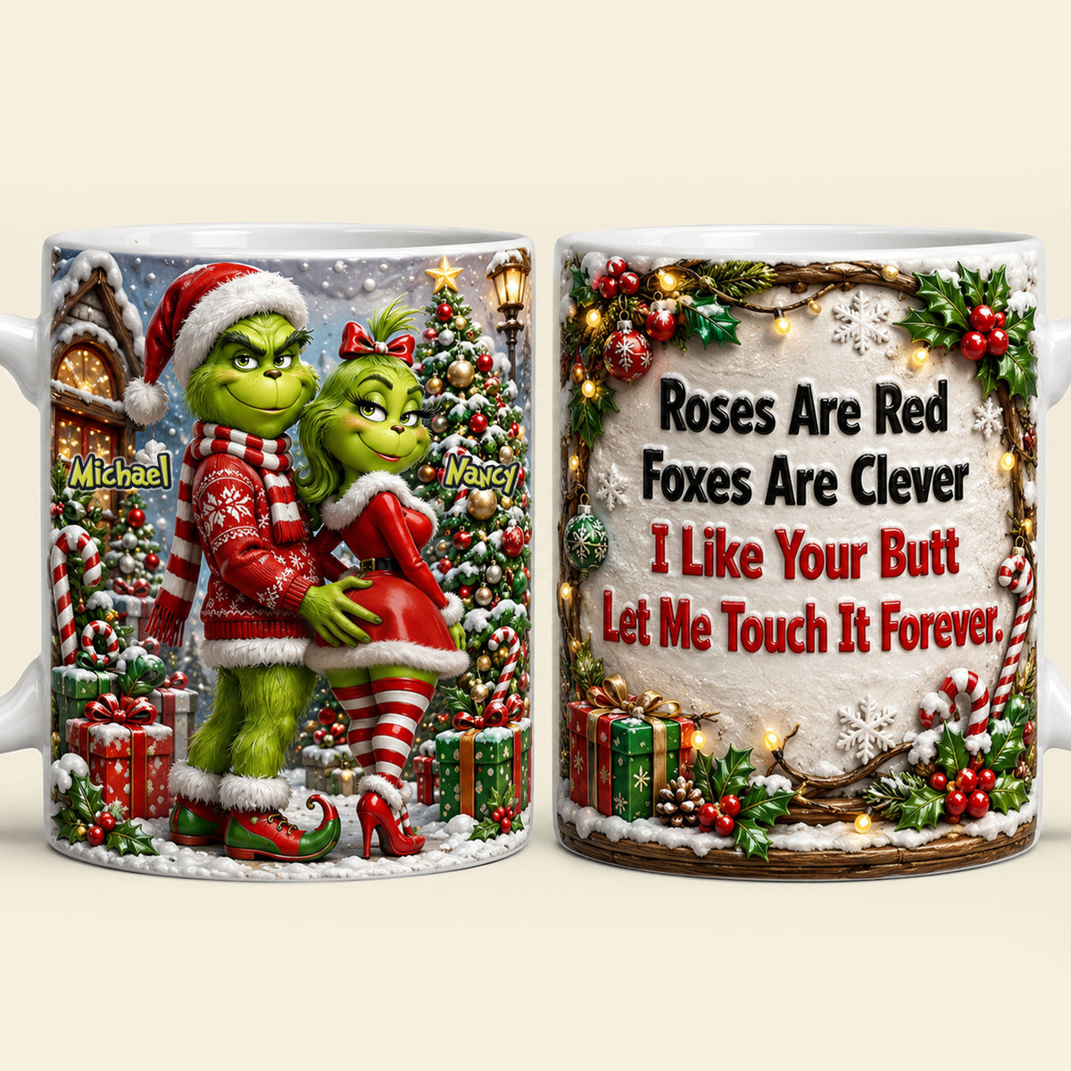 Funny Christmas Couple Coffee Mug - Personalized Gifts For Couple Coffee Mug 05NATI150926-Homacus