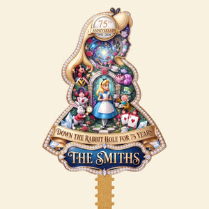 75 Years Down the Rabbit Hole - Personalized Gifts Acrylic Christmas Tree Topper 07HATI061026-Homacus