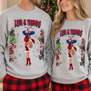 Heroic Romance Holiday Shirt - Personalized Gifts For Couple 04HUTI290826