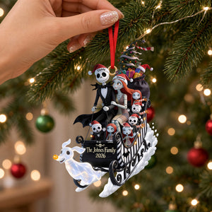 Spooky Family Sleigh Ornament, Personalized Gifts For Family 04QHTI140926