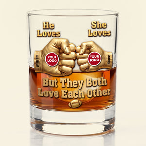 Fist Bump Couple Sport Round Glass - Personalized Gifts For Couple 05huti030626