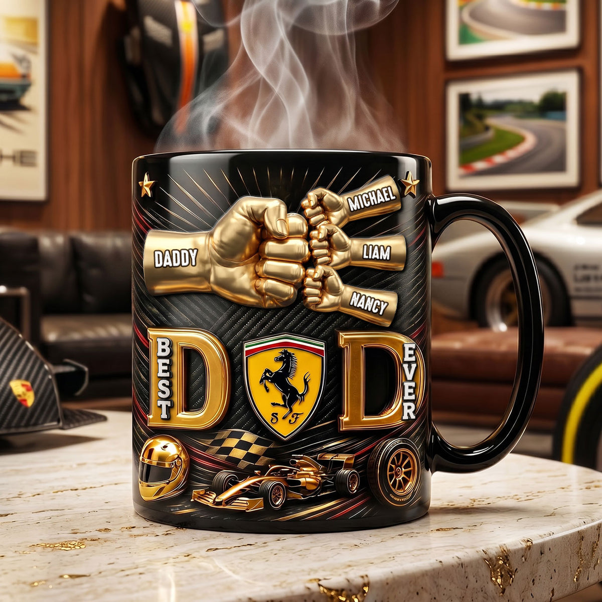 Pit Crew Papa Magic Ceramic Coffee Mug - Personalized Gifts For Dad 01NATI250526-Homacus