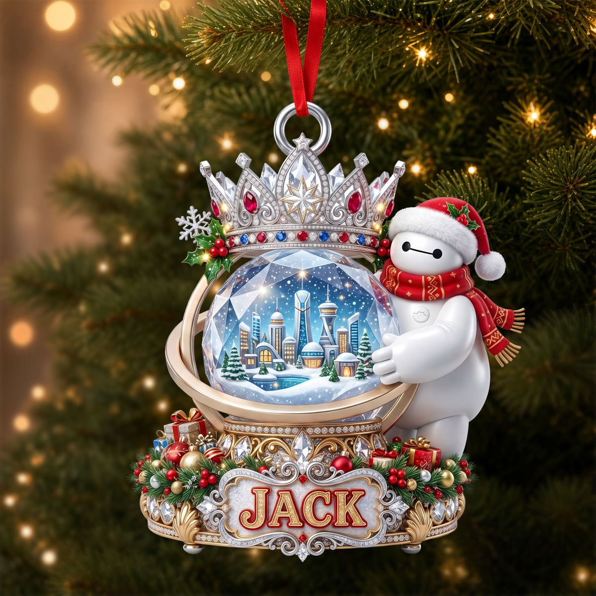 Lovely Merry Inflatable Robot Acrylic Ornament - Personalized Christmas Gift For Family 05hati020926