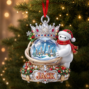 Lovely Merry Inflatable Robot Acrylic Ornament - Personalized Christmas Gift For Family 05hati020926