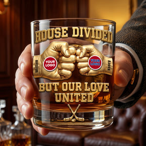 Fist Bump Dual Team Round Glass Personalized Gifts For Sport Lovers 07HUTI060626-Homacus