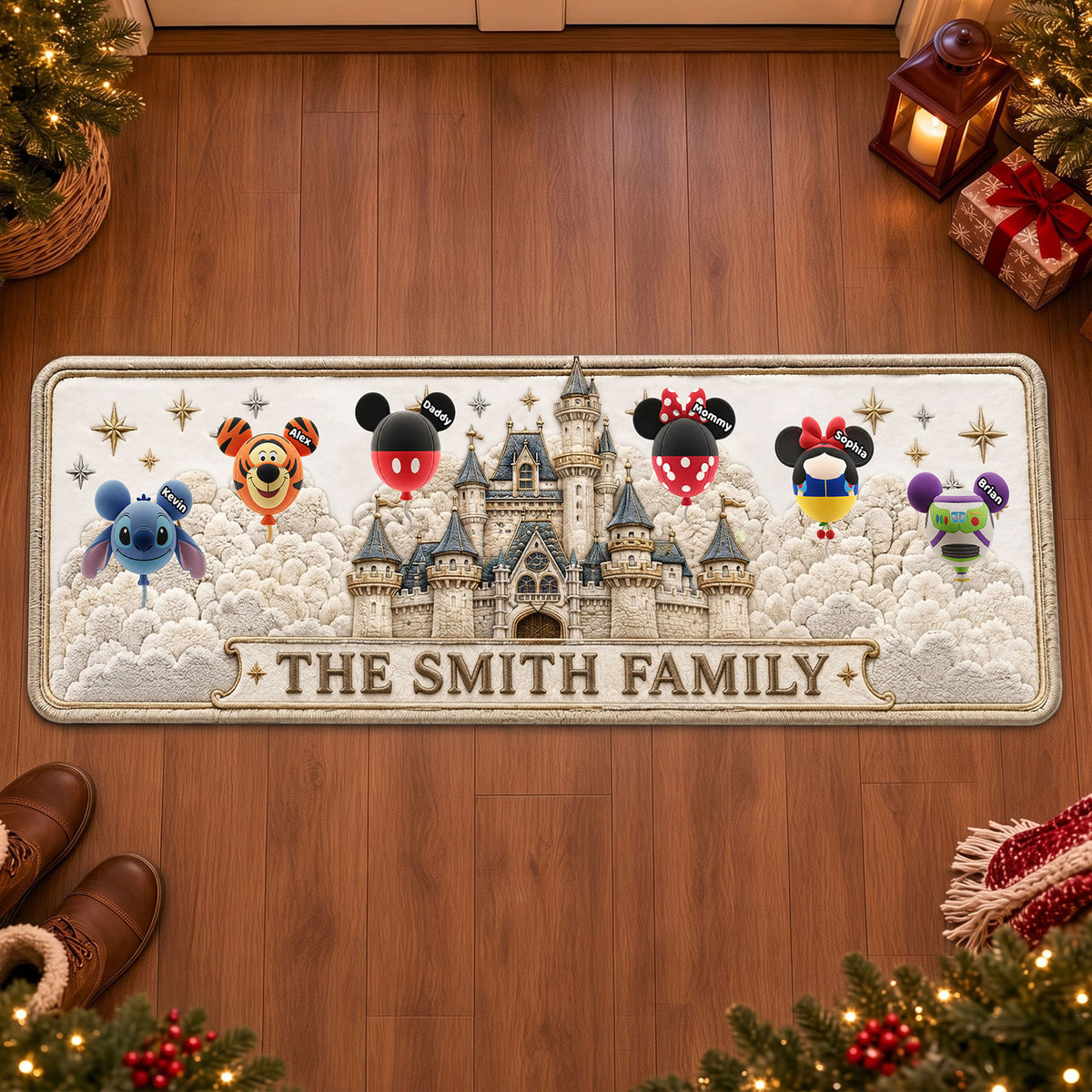 Personalized Christmas Character Bubble Runner Rug - Gifts For Family 01OHTI020926