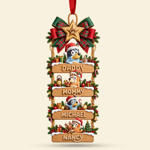 Adorable Cartoon Family Ladder Christmas Ornament - Personalized Gift For Family 04PATI090926-Homacus