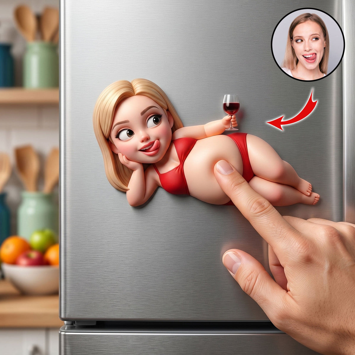 Big Belly, Bigger Love - Custom Photo Gifts For Couple Anti-Collision Acrylic Fridge Magnet 04HUTI100626 - Fridge Magnet - GoDuckee