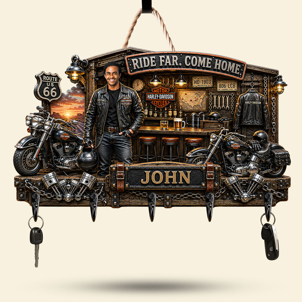 Motorcycle Garage Key Hanger Custom Photo Gifts For Riders 04HATI170726-Homacus