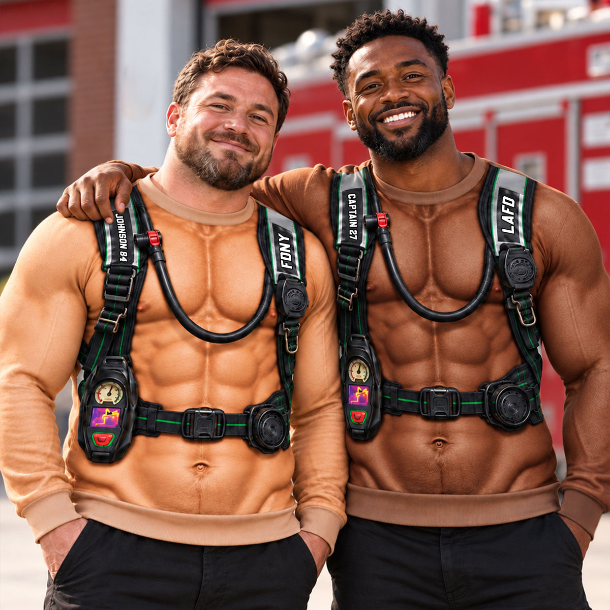 Muscle Firefighter Shirt - Personalized Funny Christmas Gifts For Firefighter 02huti211026