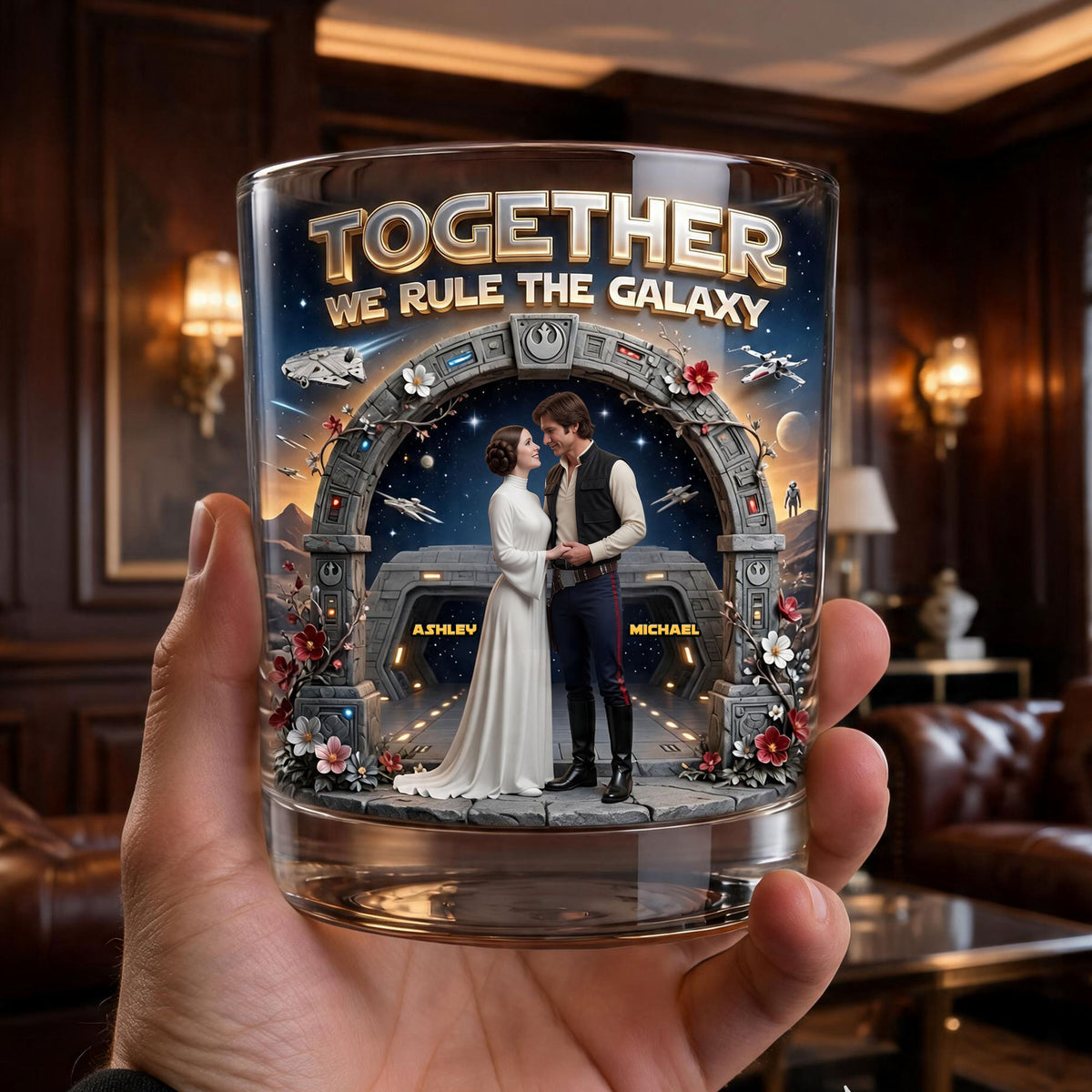 Romantic Couple Round Glass - Personalized Gifts For Couple 03tyti150626-Homacus