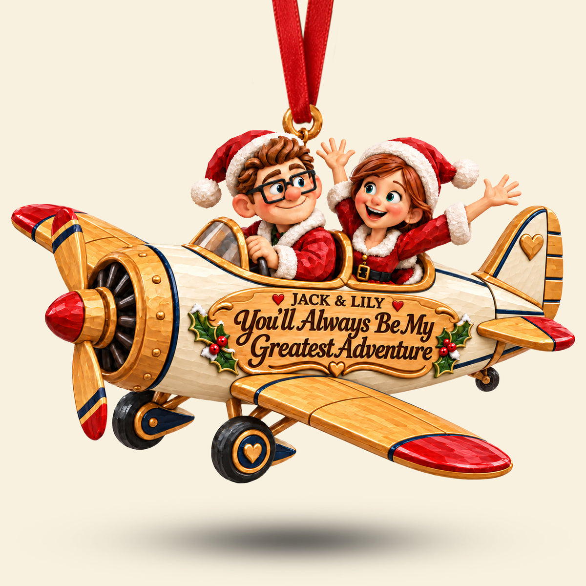 Love Is The Greatest Adventure Acrylic Ornament - Personalized Christmas Gifts For Couples 06tyti300926-Homacus