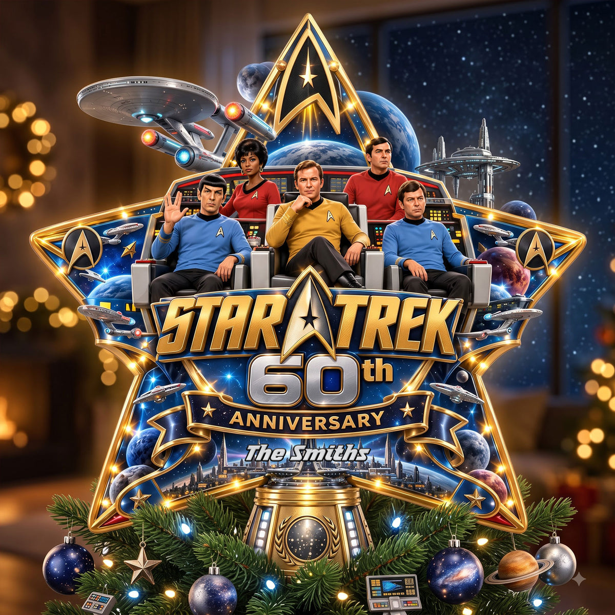 60th Anniversary Cosmic Tree Topper - Personalized Christmas Gifts For Family 01ohti180926