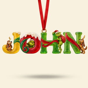 Grouchy Mischief Alphabet Christmas Acrylic Ornament - Personalized Christmas Gifts 06pati081026-Homacus