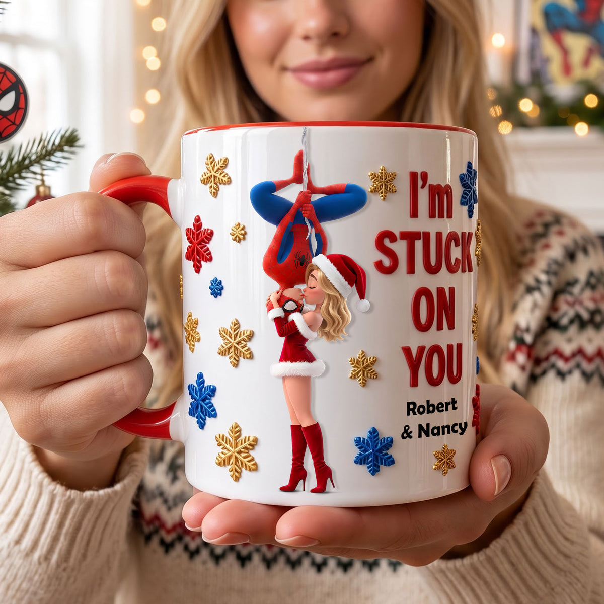 Love Story Christmas Accent Mug - Personalized Gifts For Couple 03HUTI290826