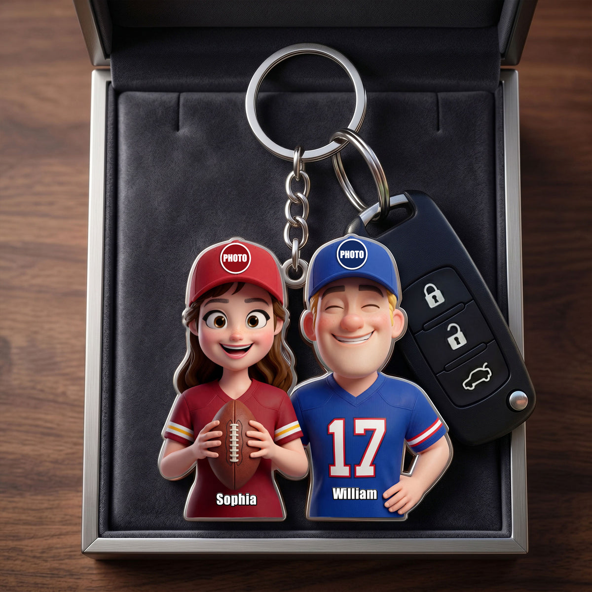 True Love Couple Keychain - Personalized Sports Couple Gift 04HUTI180626-Homacus