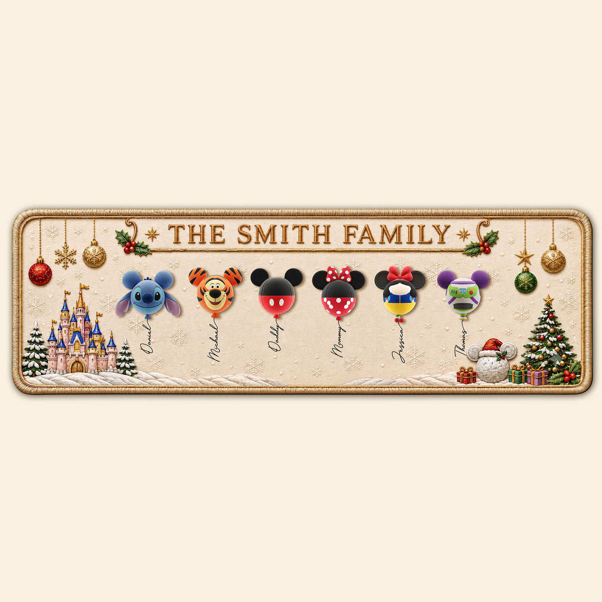 Magical Balloon Family Runner Rug Personalized Christmas Gifts 03OHTI050926