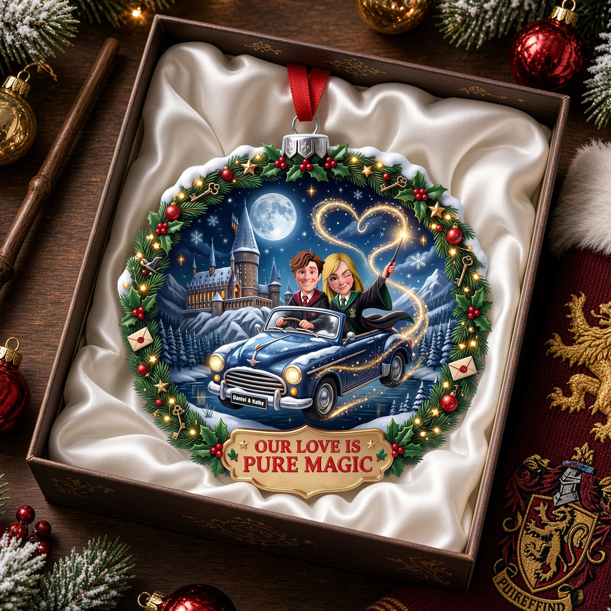 Our Love Makes Christmas Feel Like Home - Personalized Gifts For Couple Christmas Ornament 01TOTI140926-Homacus